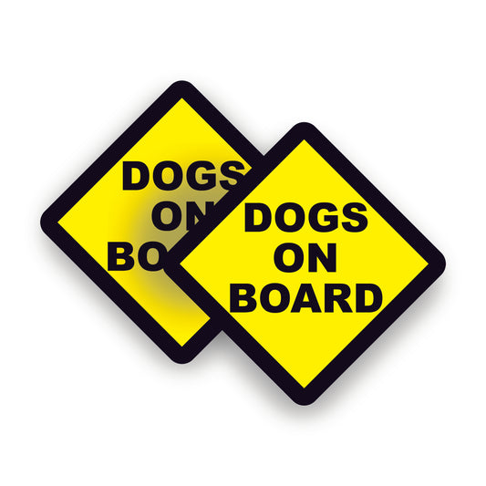 2 pack of Dogs on board warning safety sticker vinyl sign for car vehicle window