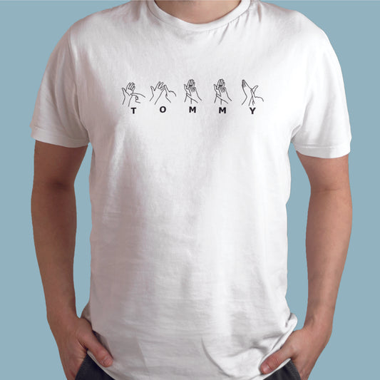 Personalised BSL British Sign Language 100% cotton T-shirt