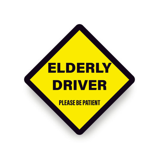 ELDERLY DRIVER WARNING SAFETY SIGN Sticker Vinyl Decal for car vehicle window