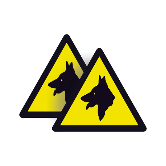 2 pack Security guard dogs warning sticker signs for cars or van doors or windows
