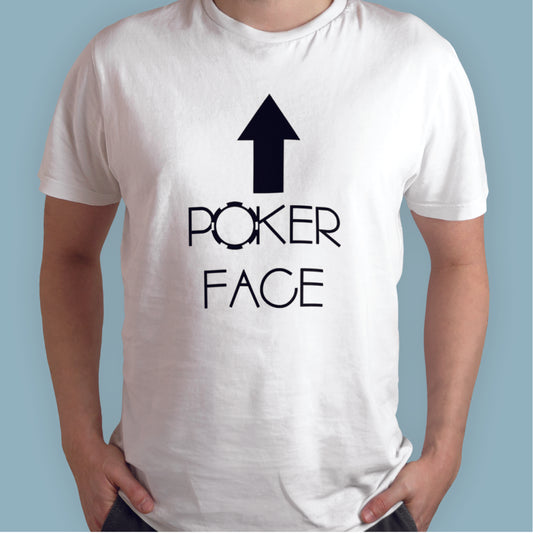 Funny Poker Face casino chip gamblers printed T-Shirt