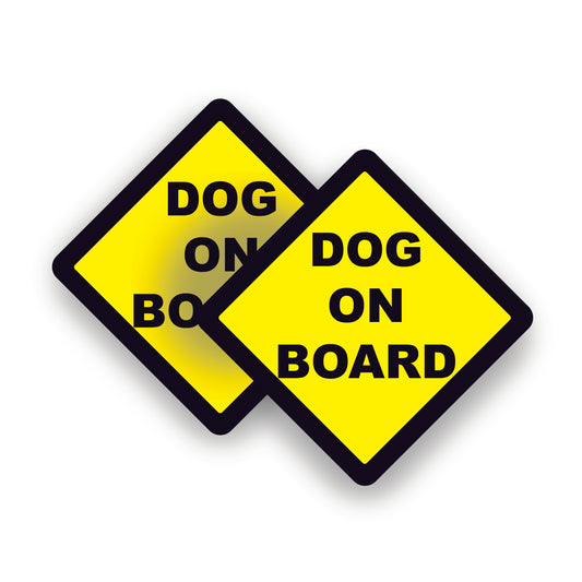 2 pack Dog on board warning safety sticker vinyl sign for car or vehicle windows